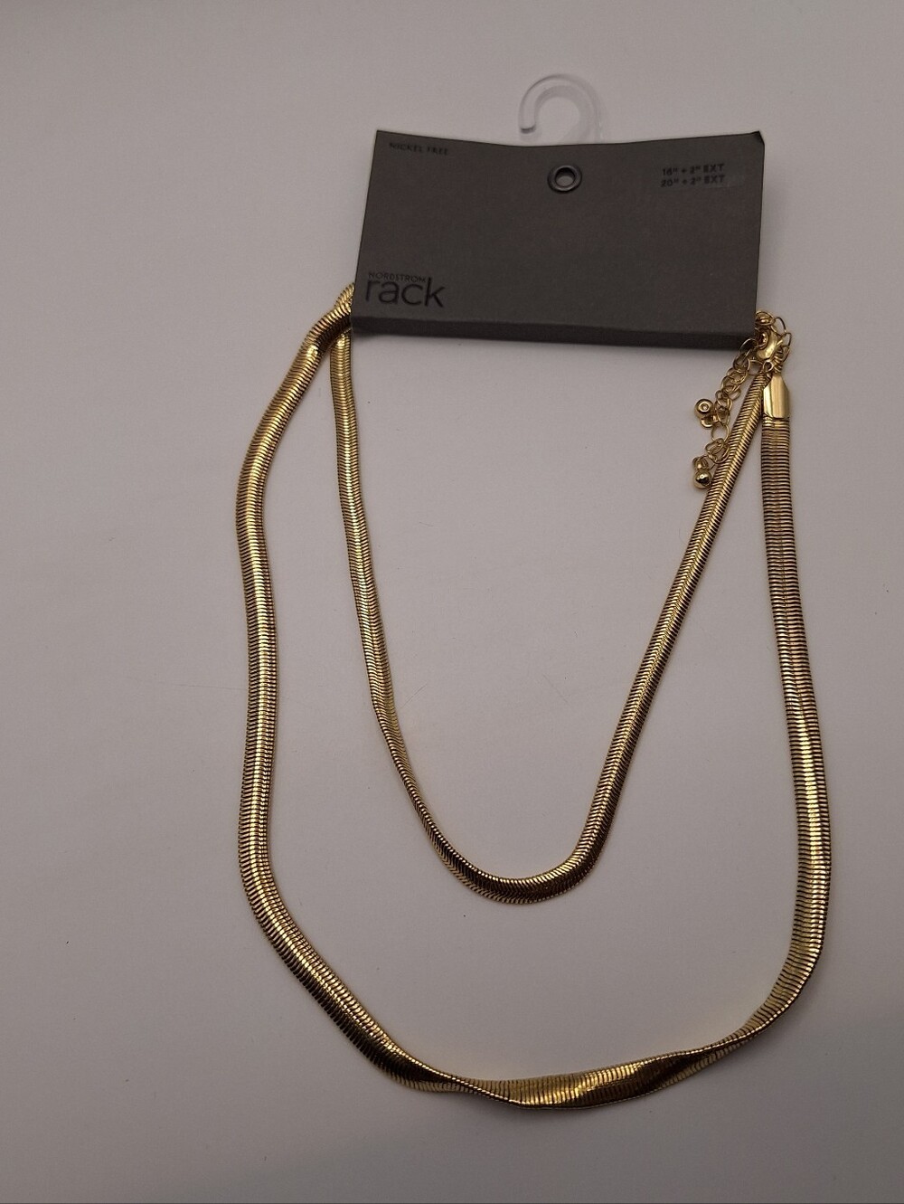 Nordstrom Rack Gold Double Strand Snake Chain Necklace NWT